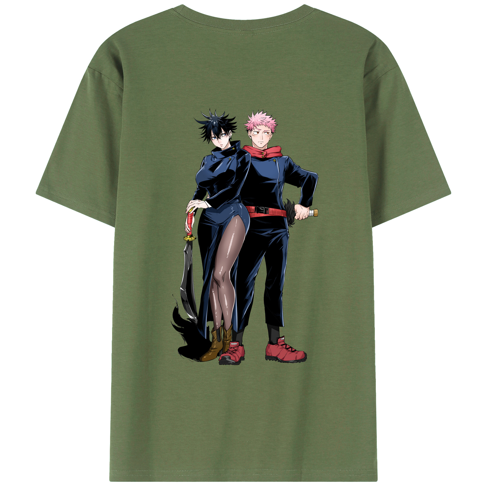 （画像用） 呪術廻戦 Jujutsu Kaisen 綿100％ メンズ半袖Tシャツ（バックプリント） 通気性